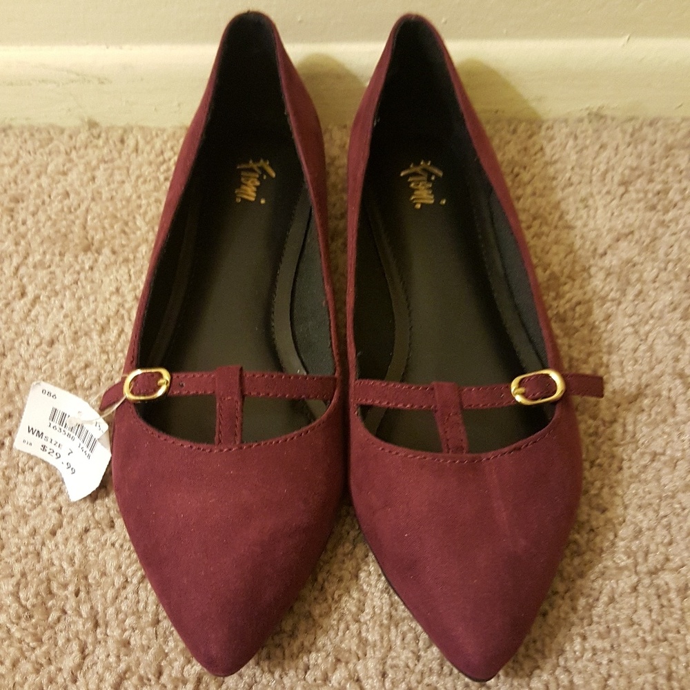 Maroon Ballet Flats- Size 7