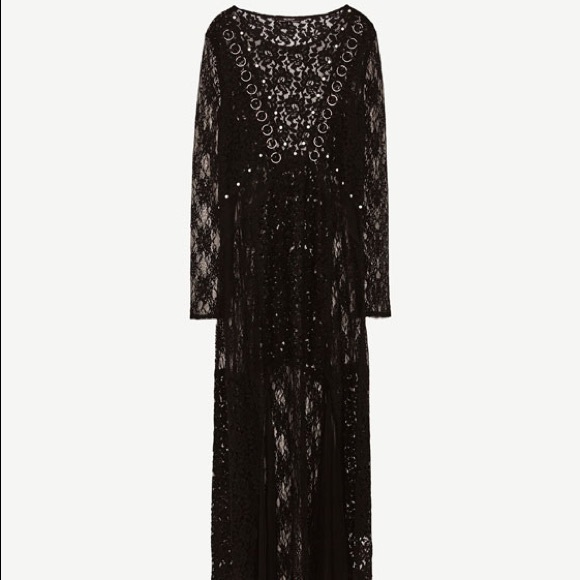 Zara TRF black long lace dress - Picture 6 of 6