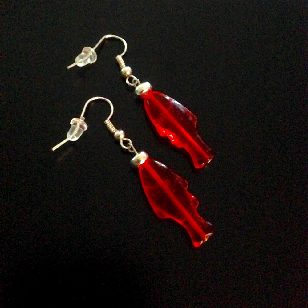 SWEDISH FISH Glass & Solid Sterling Earrings