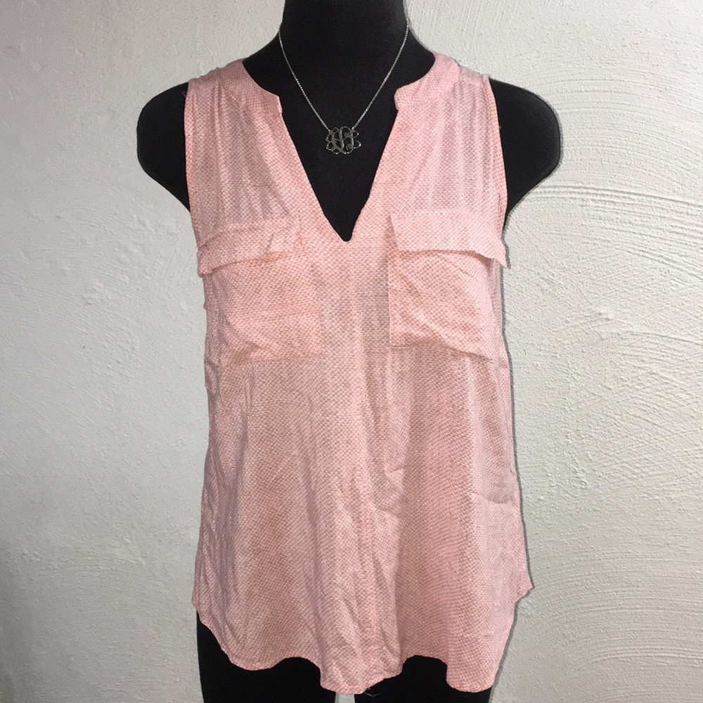 Anne Carson pink&tan sleeveless top EUC!!
