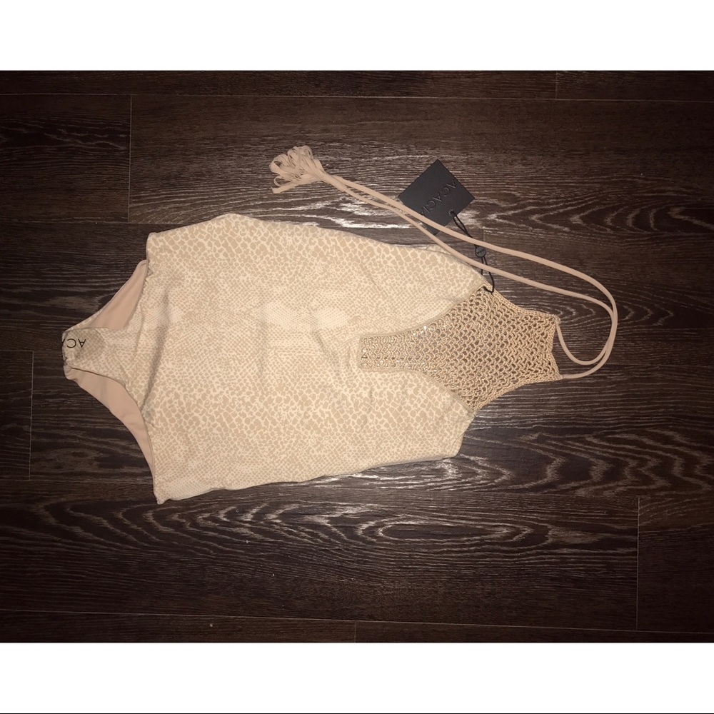 nude halter reversible one piece swim suit