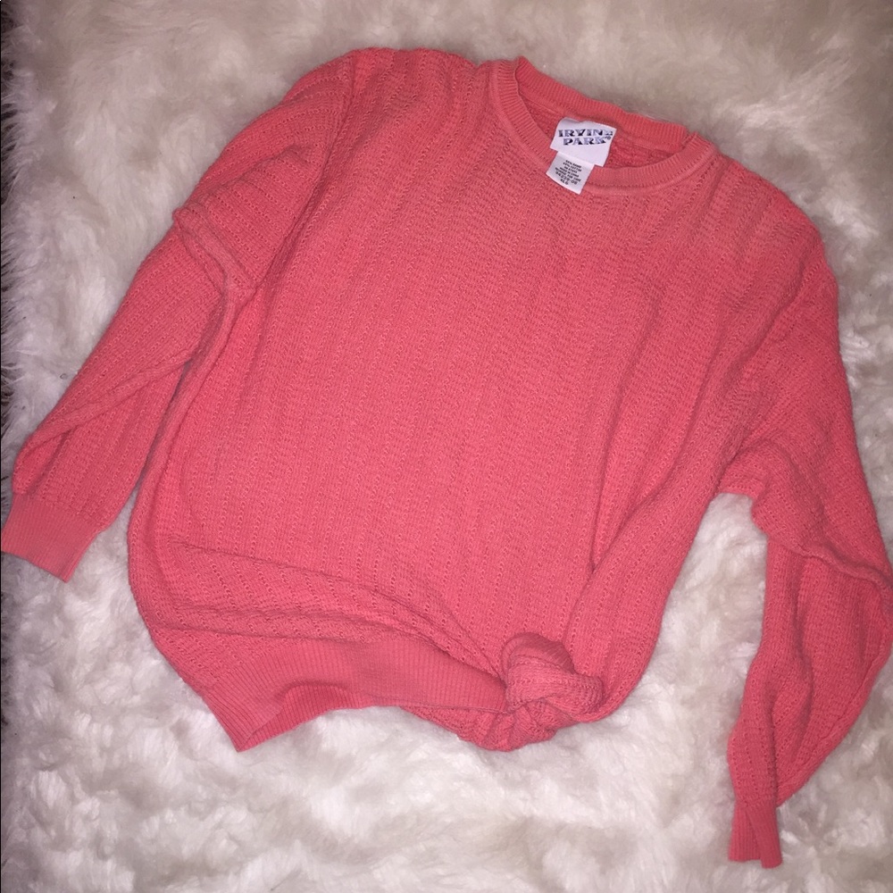 Oversized coral pink sweater