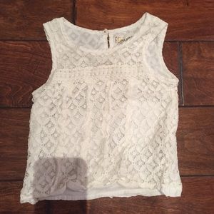 White Lace Girls Top