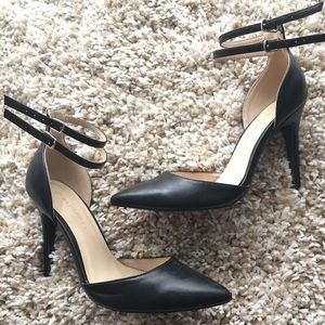 Black d'Orsay Heels with Double Ankle Strap