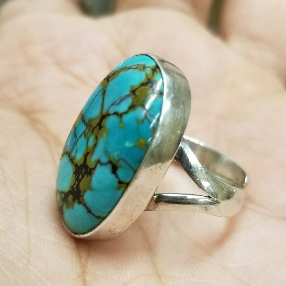 Hand Made Sterling Silver Torquoise Stone 925