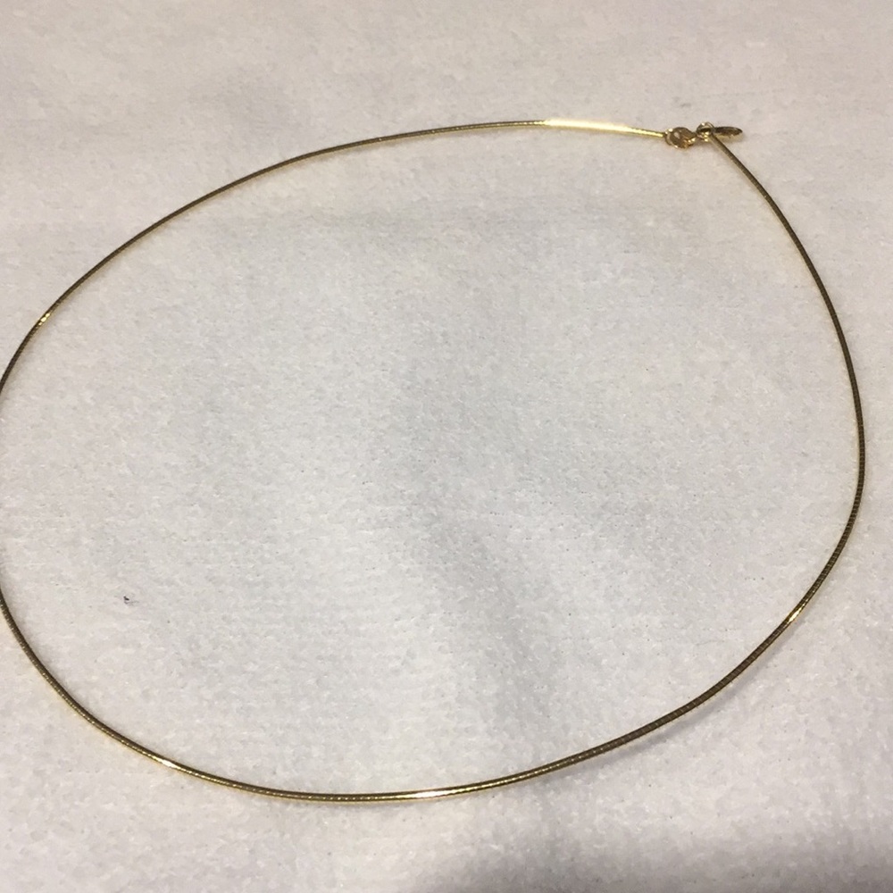 14K Gold Round Omega 16" Necklace