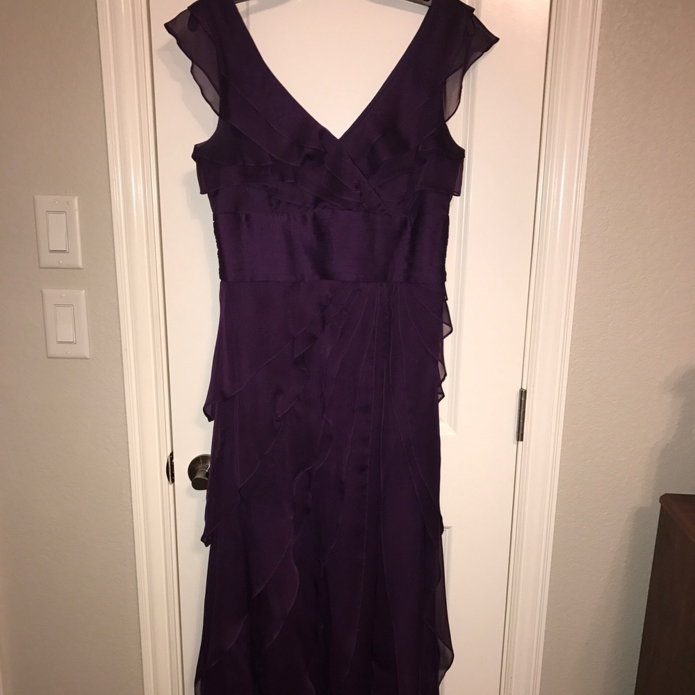 Adrianna Papell purple ruffle gown - Picture 2 of 3