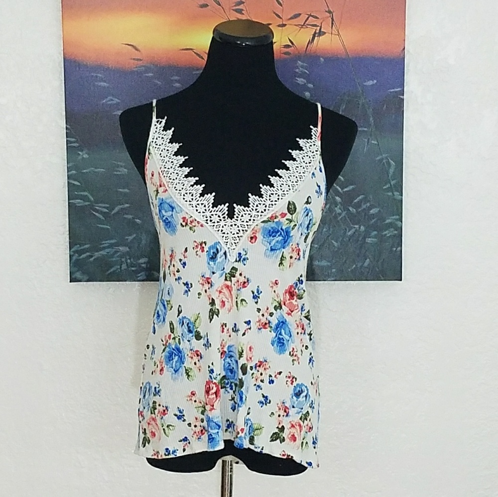 Floral Cross Strap Top