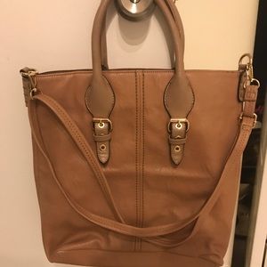 Beige/Brown Tote Bag w/ Strap