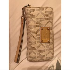 White MK wristlet