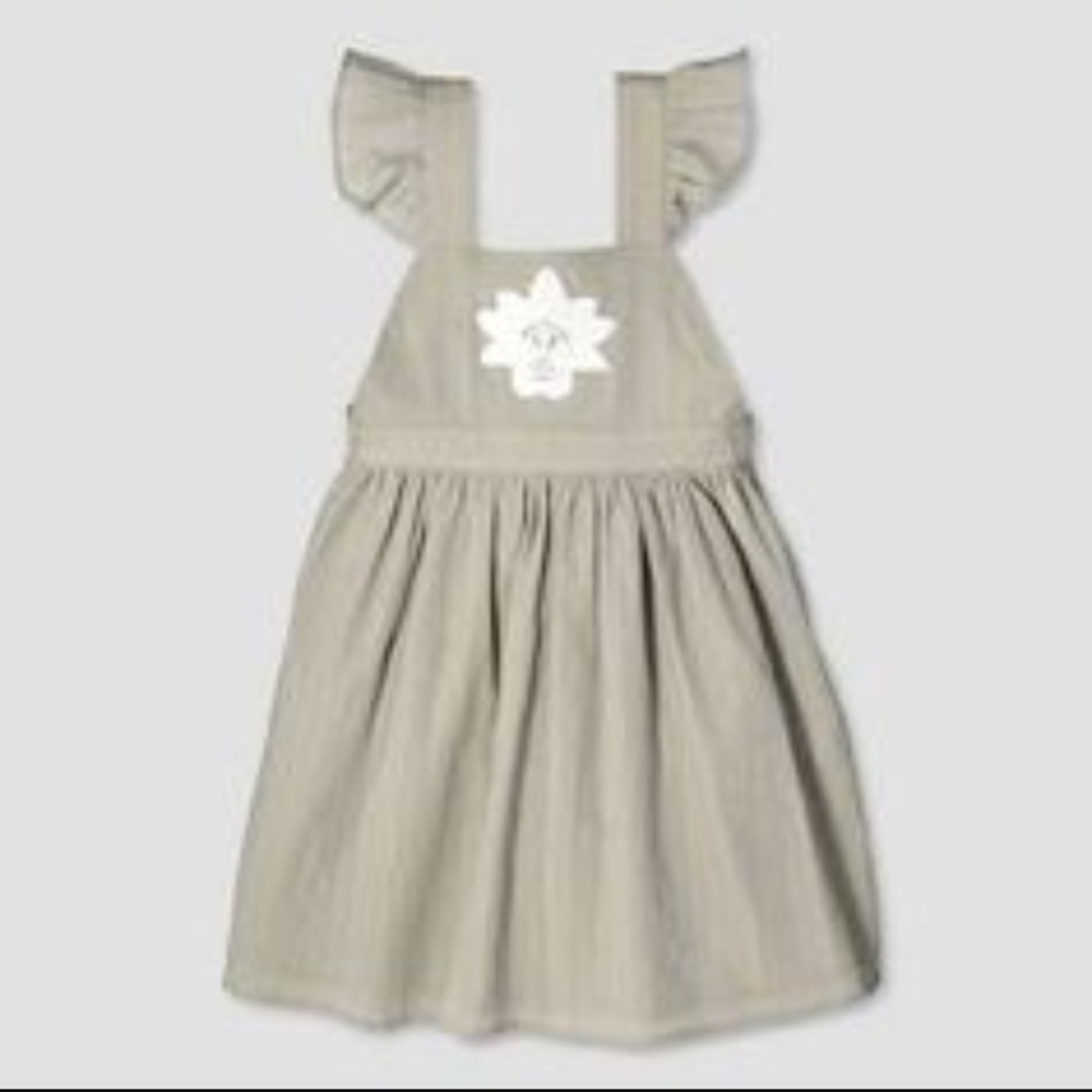 Sage Ruffle Strap Flower Dress Victoria Beckham
