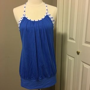 Size 6 Lululemon Blue/White Striped Tank
