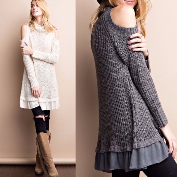 NEW ARRIVAL APRICOT RUFFLED TUNIC/SWEATER - Picture 5 of 5