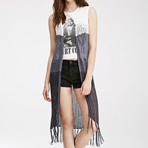 Boho Forever 21 Colorblock Longline Vest