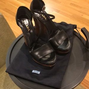 Prada open toe platforms
