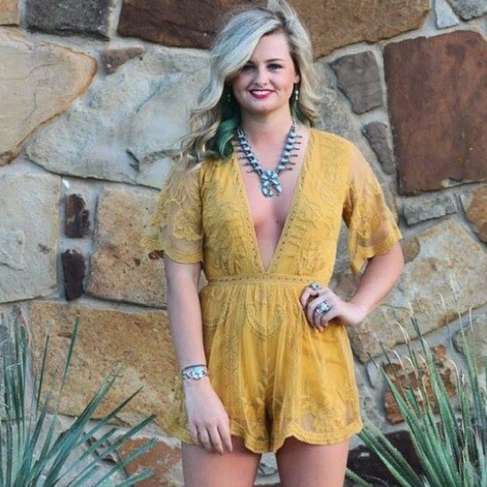 Yellow honey punch romper
