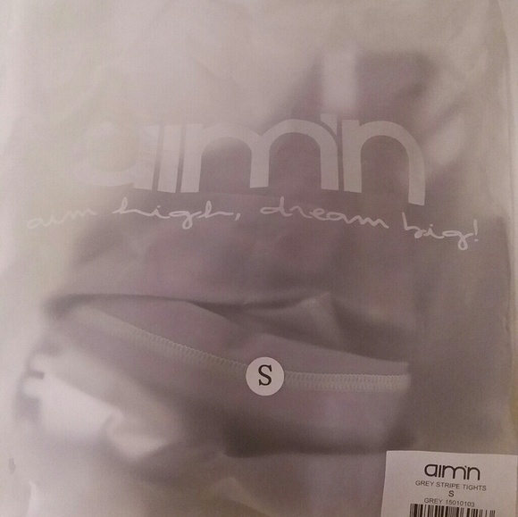 Aim Grey Stripe Leggings - Picture 2 of 5