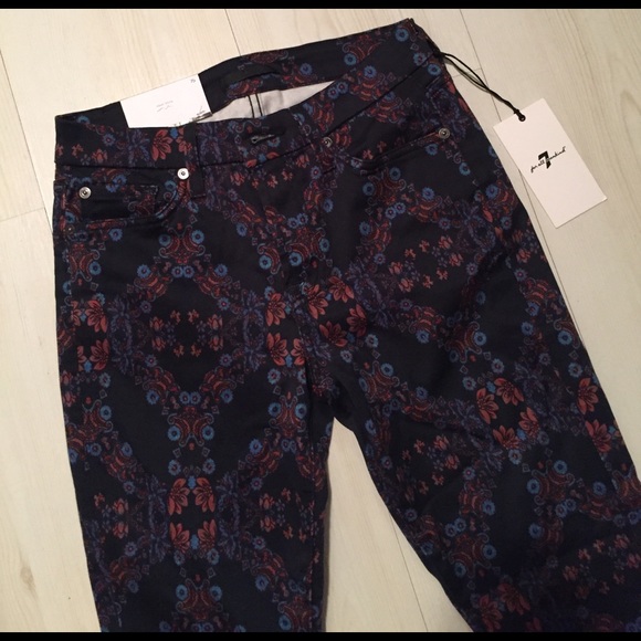 7for all mankind printed midrise super skinny jean - Picture 3 of 6