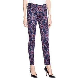 7for all mankind printed midrise super skinny jean