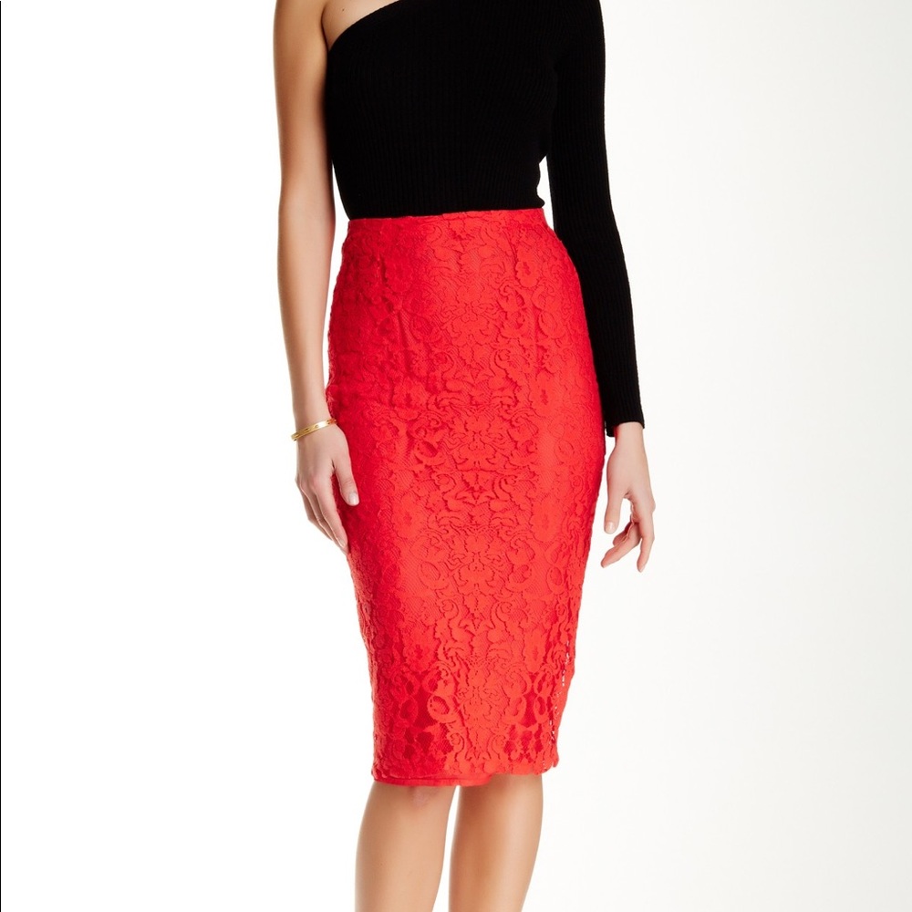Lace pencil skirt