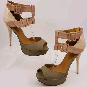 CHARLOTTE RUSSE Taupe Combo Stiletto Heels 10
