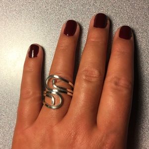 Adjustable silver ring size 8