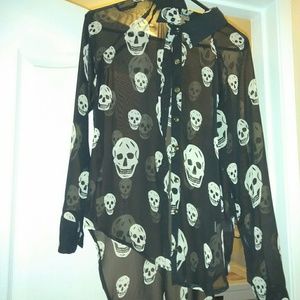 Skull sheer blouse