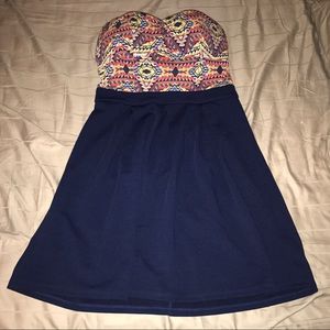 Pleated strapless dress