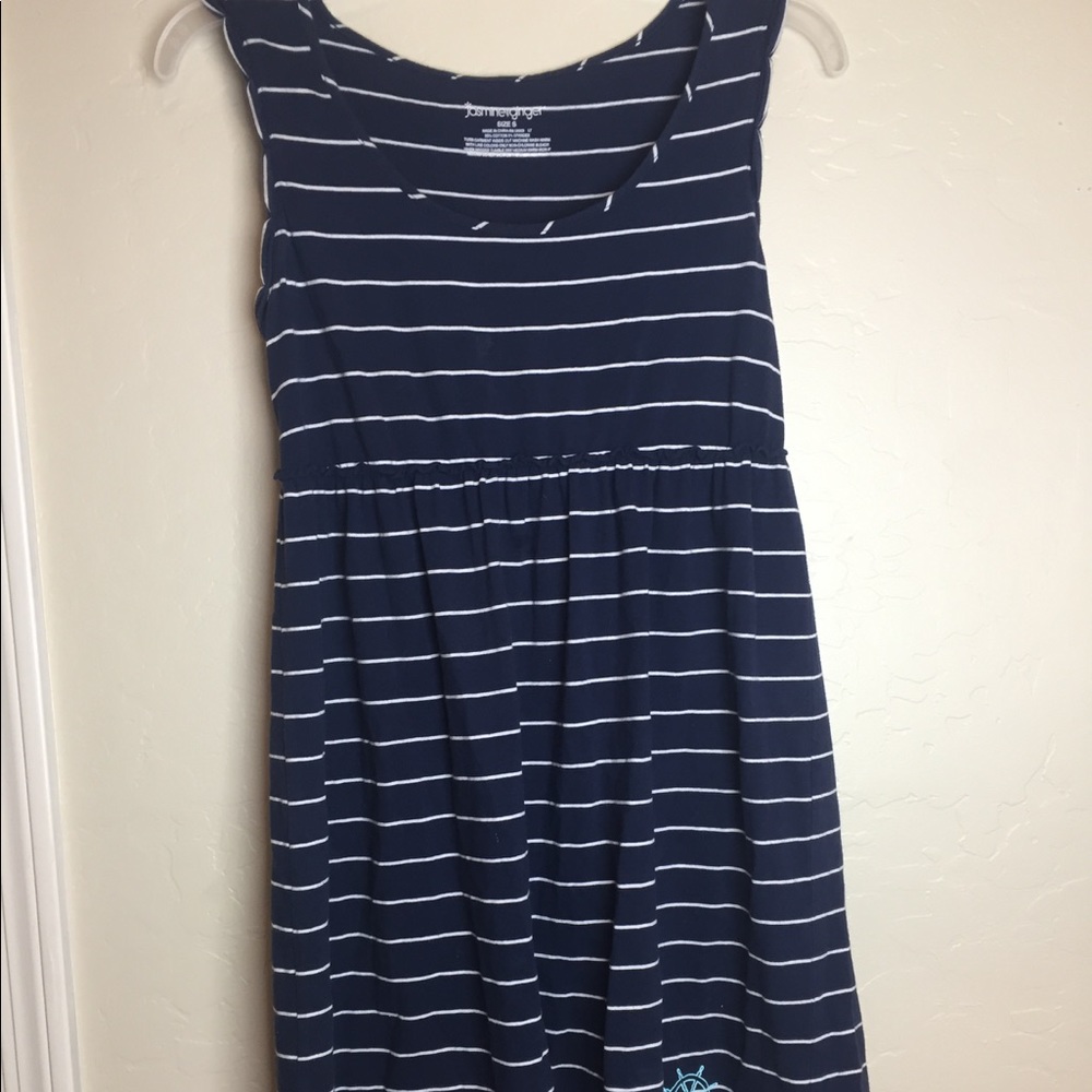Striped blue dress with anchor design