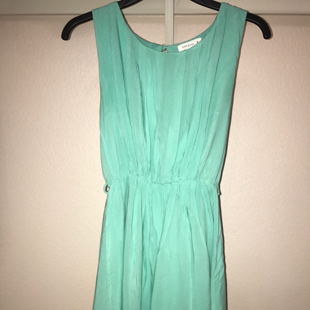Teal pleated dress