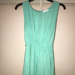 Teal pleated dress