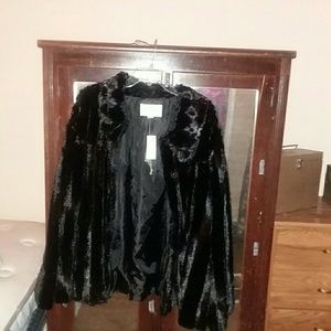 Black faux fur jacket