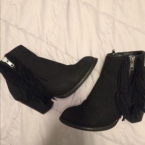 Fringed ankle booties