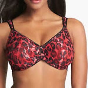 NWT Wacoal 855167 Awareness Underwire Bra Red/Blck
