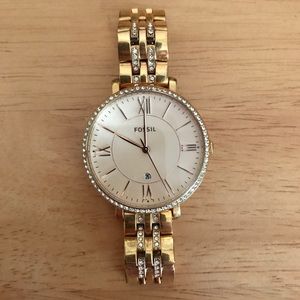 Rose gold fossil watch