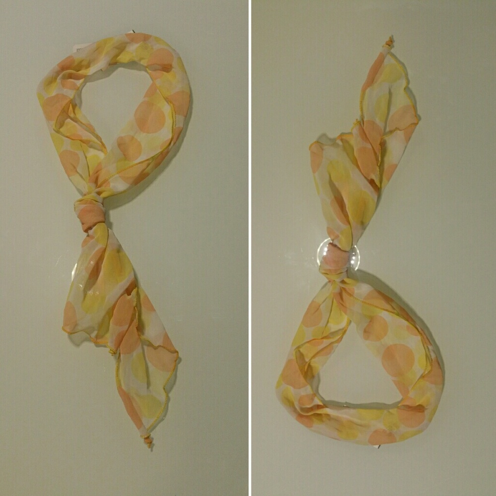 NWT Polka Dot Skinny Scarf--Sunshine & Sherbert...