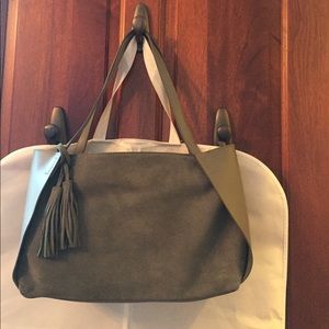 Grey suede and Leather Mark & Graham purse