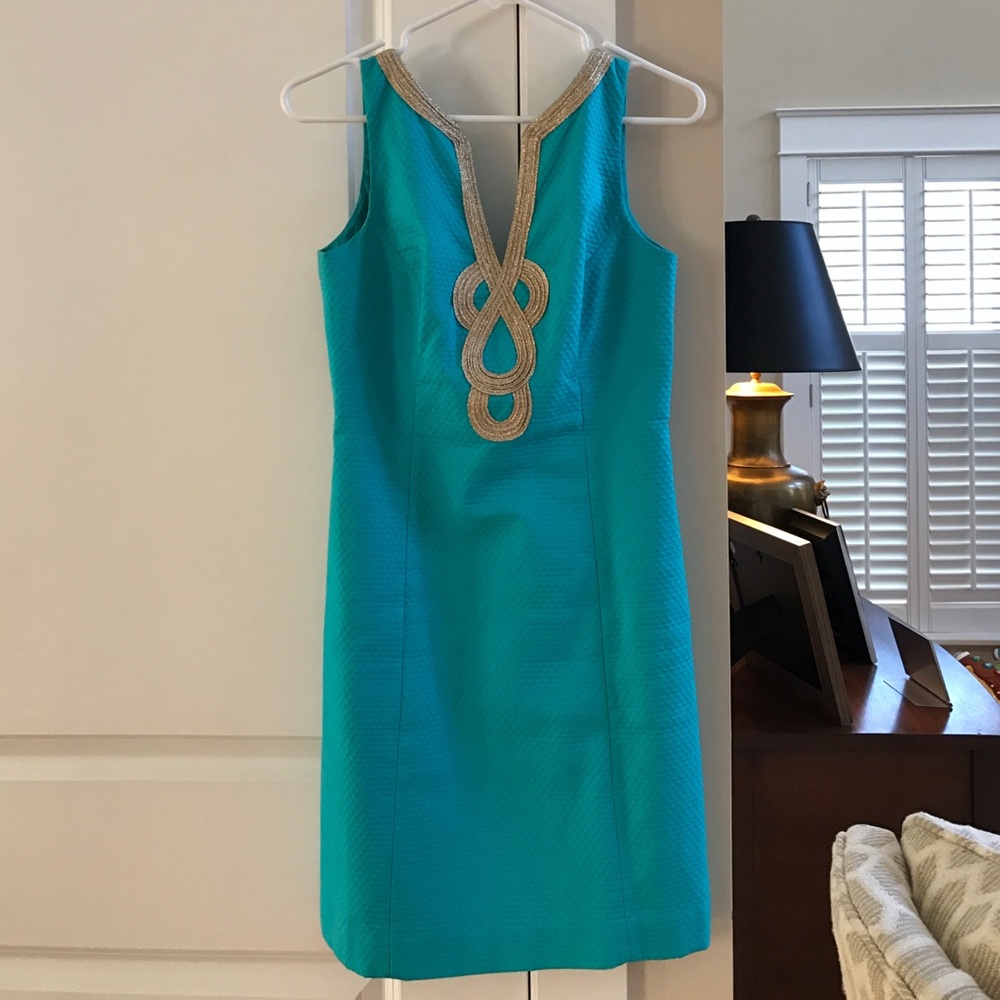 Turquoise and Gold Lilly