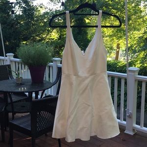 White fit and flair mini dress