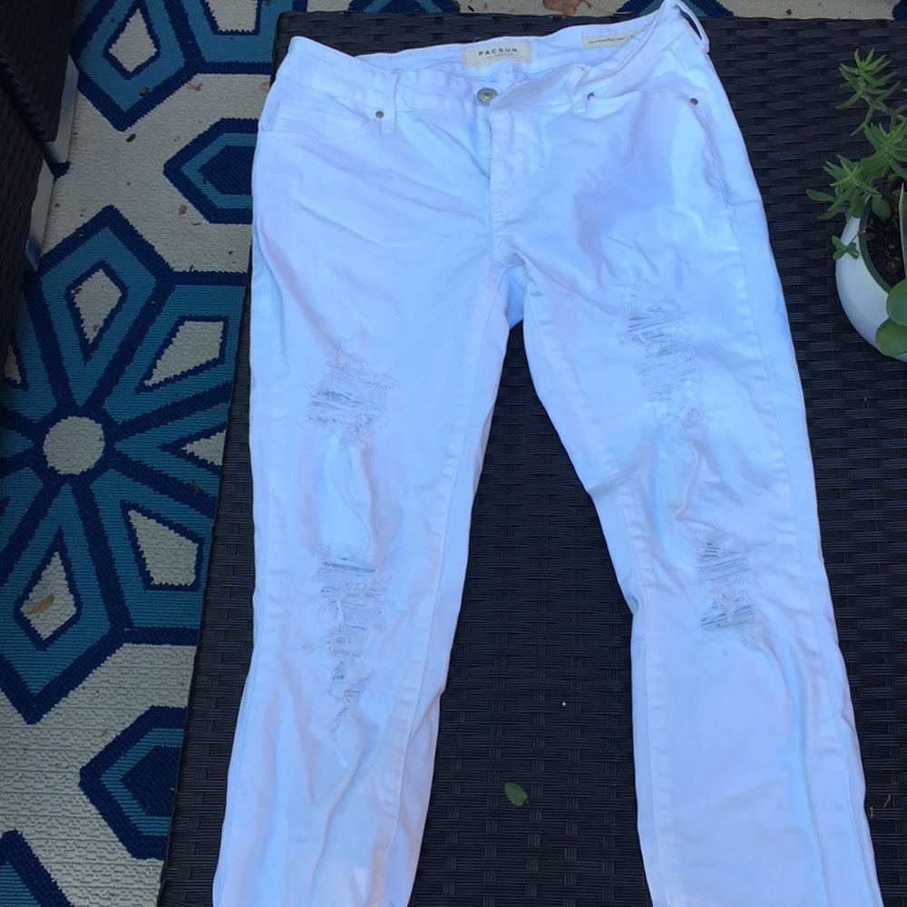 White ripped skinny jeans