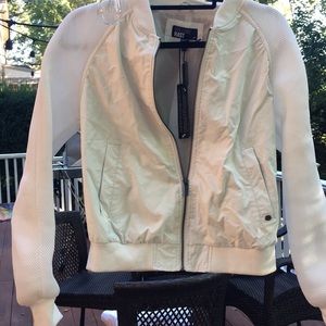 White bomber jacket