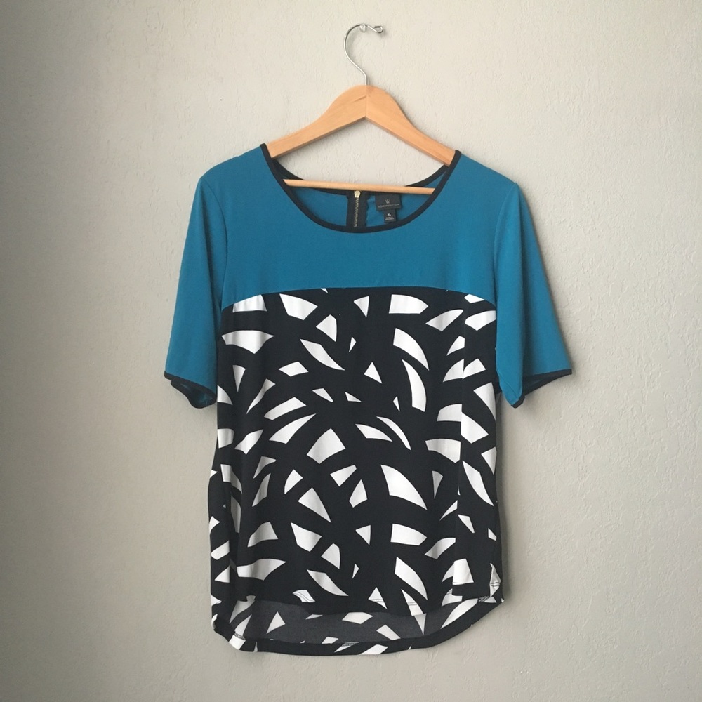 Teal Color Block Top