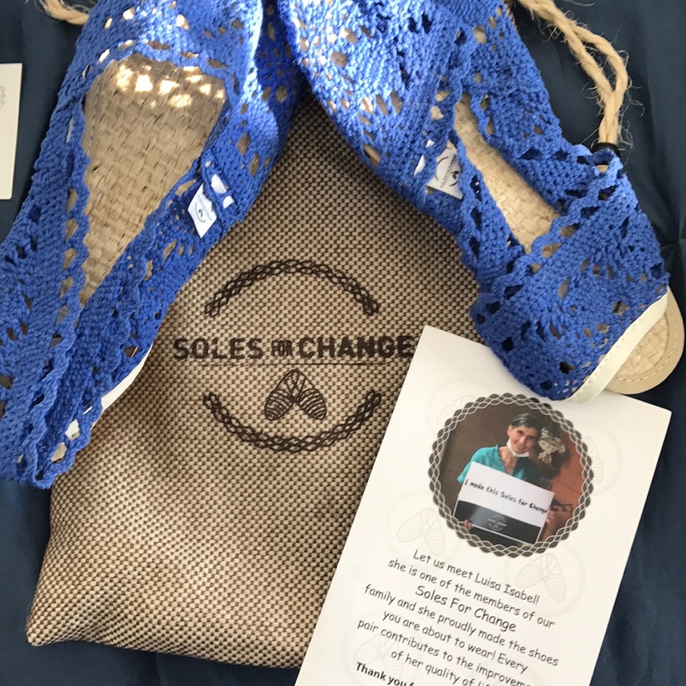 Crochet/Lace Blue Toms Style Shoe