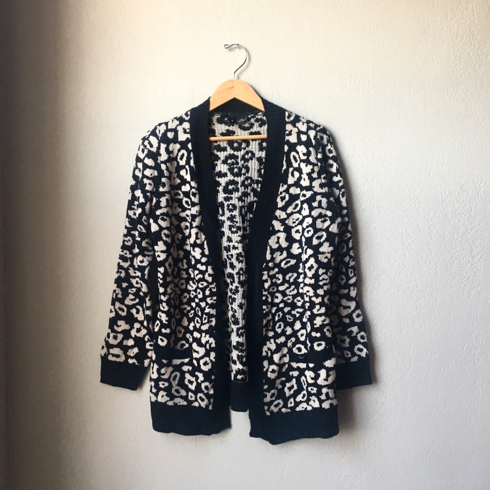 Cheetah print sweater cardigan