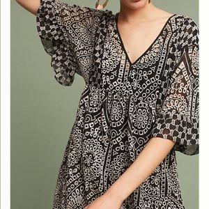 Anthropologie Brooke Eyelet Swing Dress Size 6