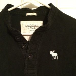 Men's AnF thick henley pullover