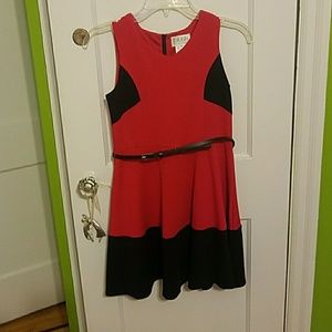 Beautiful red and black a-line dress
