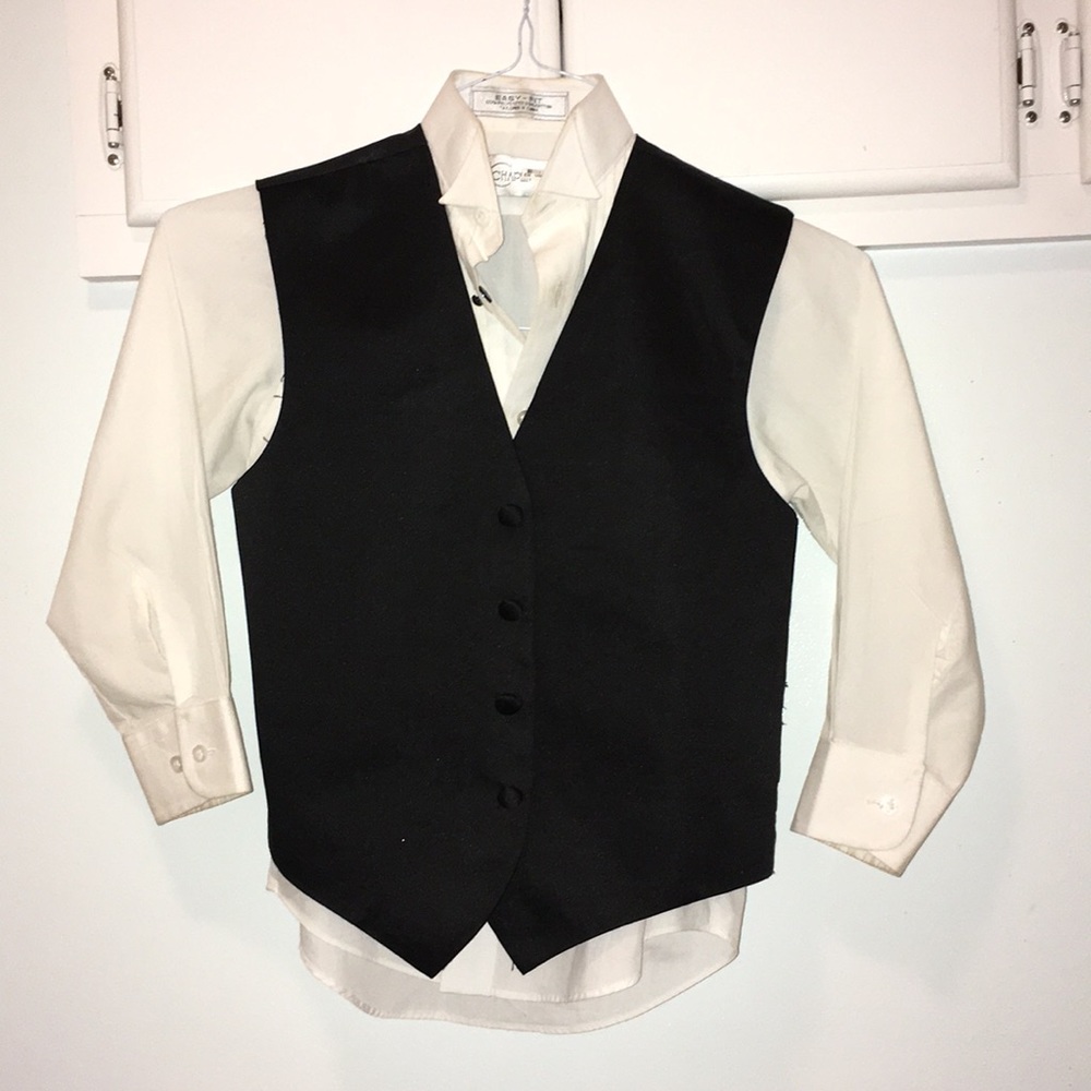 Tuxedo shirt & vest for boy.