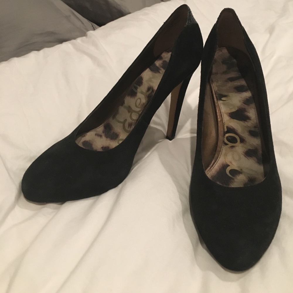 Sam Edelman Black Suede Pumps, Size 10