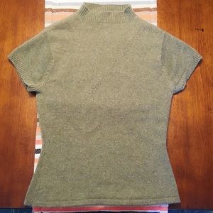 100% cashmere army green mock neck sweater EUC